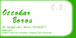ottokar boros business card
